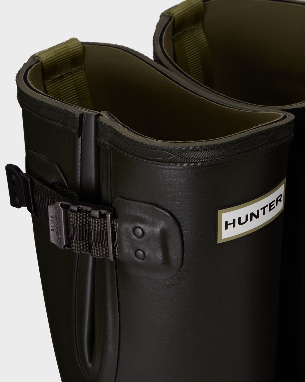 Womens Tall Rain Boots - Hunter Balmoral Side Adjustable 3Mm Neoprene (83HLDUOVR) - Dark Olive